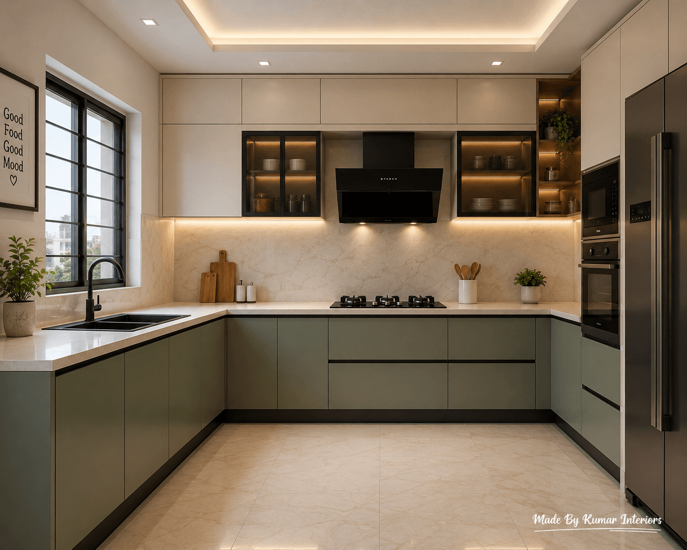 L-Shaped Modular Kitchen — Borivali - interior design project in Mumbai